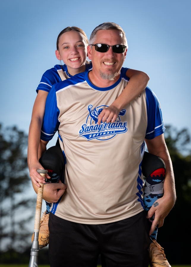 Softball family memory at the ballfield